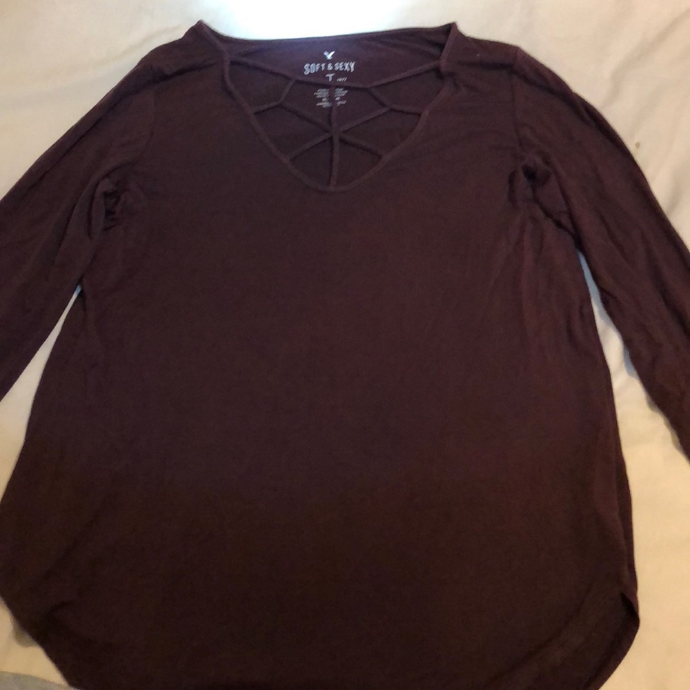 American eagle dark purple soft & sexy shirt